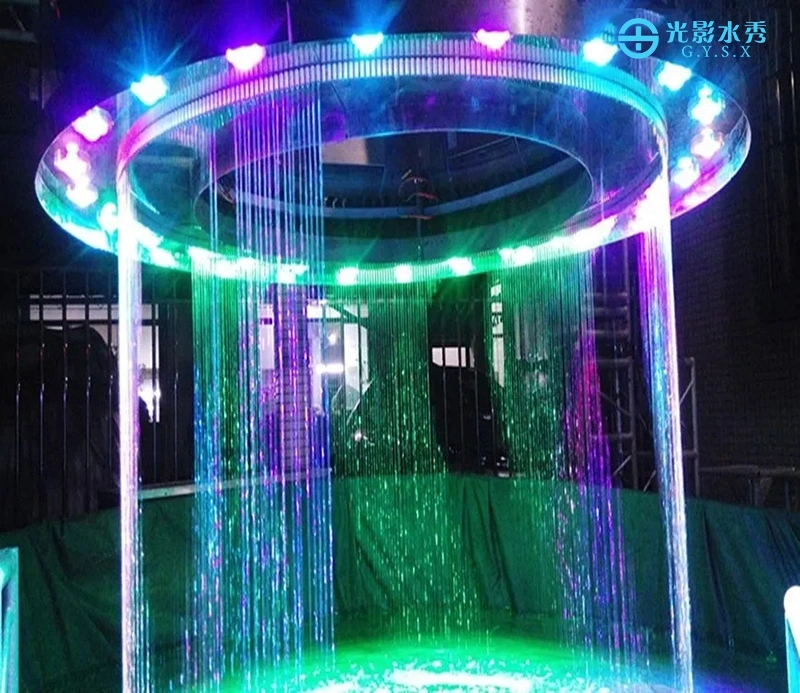 Manufacturer Free Customized Decorative Indoor Waterfall Optical Fiber Straight Water Curtain Fountain Digital Water Curtain