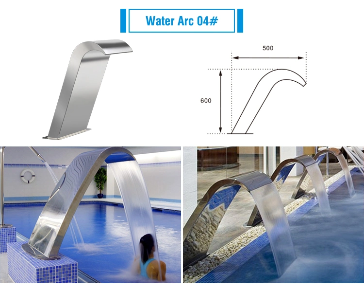 Indoor Decoration Stainless Steel Swimming Pool Artificial Waterfall Fountain Shower