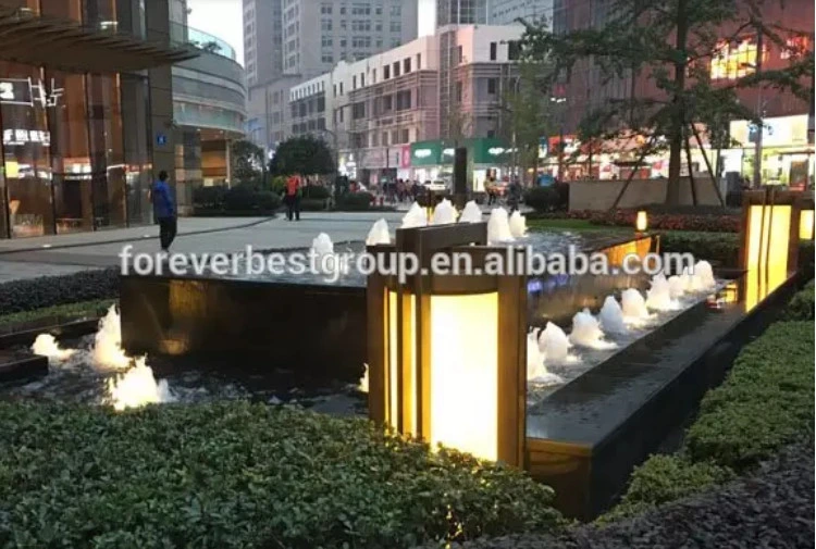 Hotel Installation 0.5m Spray Gushing Colorful Water Fountain