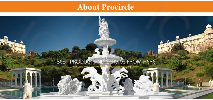 High Quality Garden Marble Antique Fountain with Lion Head Sculpture