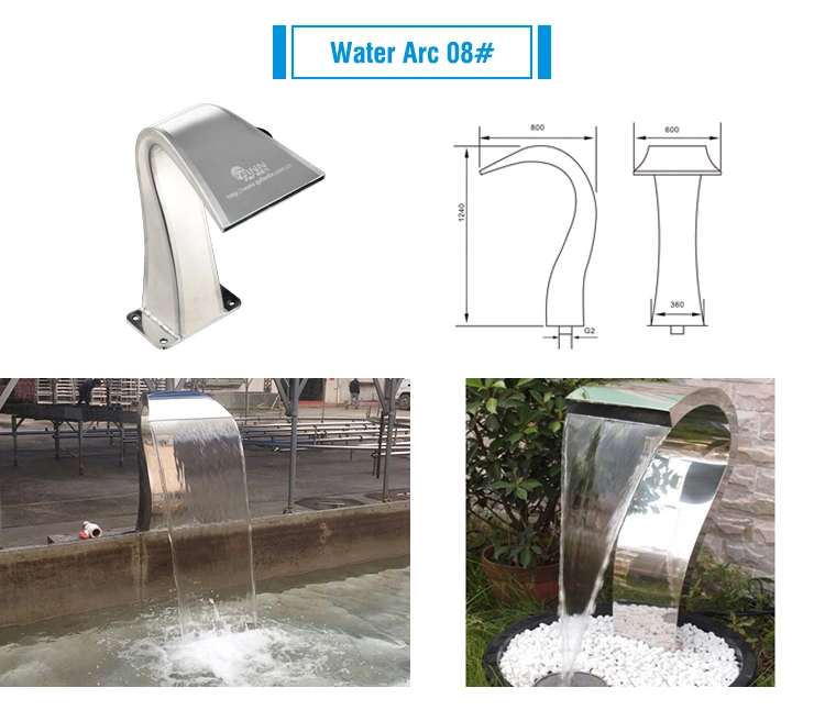 Outdoor Good Quality Stainless Steel Swimming Pool Artificial Waterfall