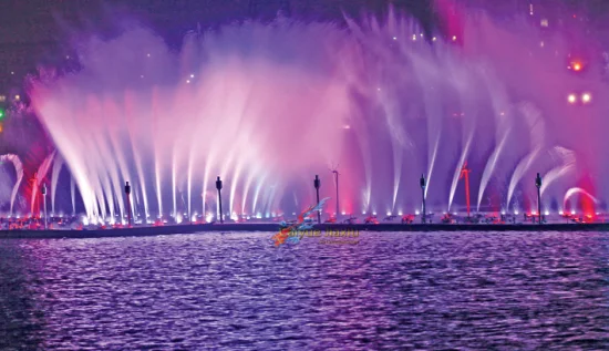 Наружное плавающее огненное световое шоу Hatirjheel Laser Fountain в Бангладеш